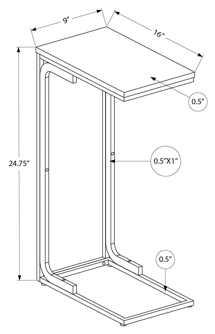 TABLE D'APPOINT - 25"H / NOIR / METAL NOIR ( Meuble Mtl )