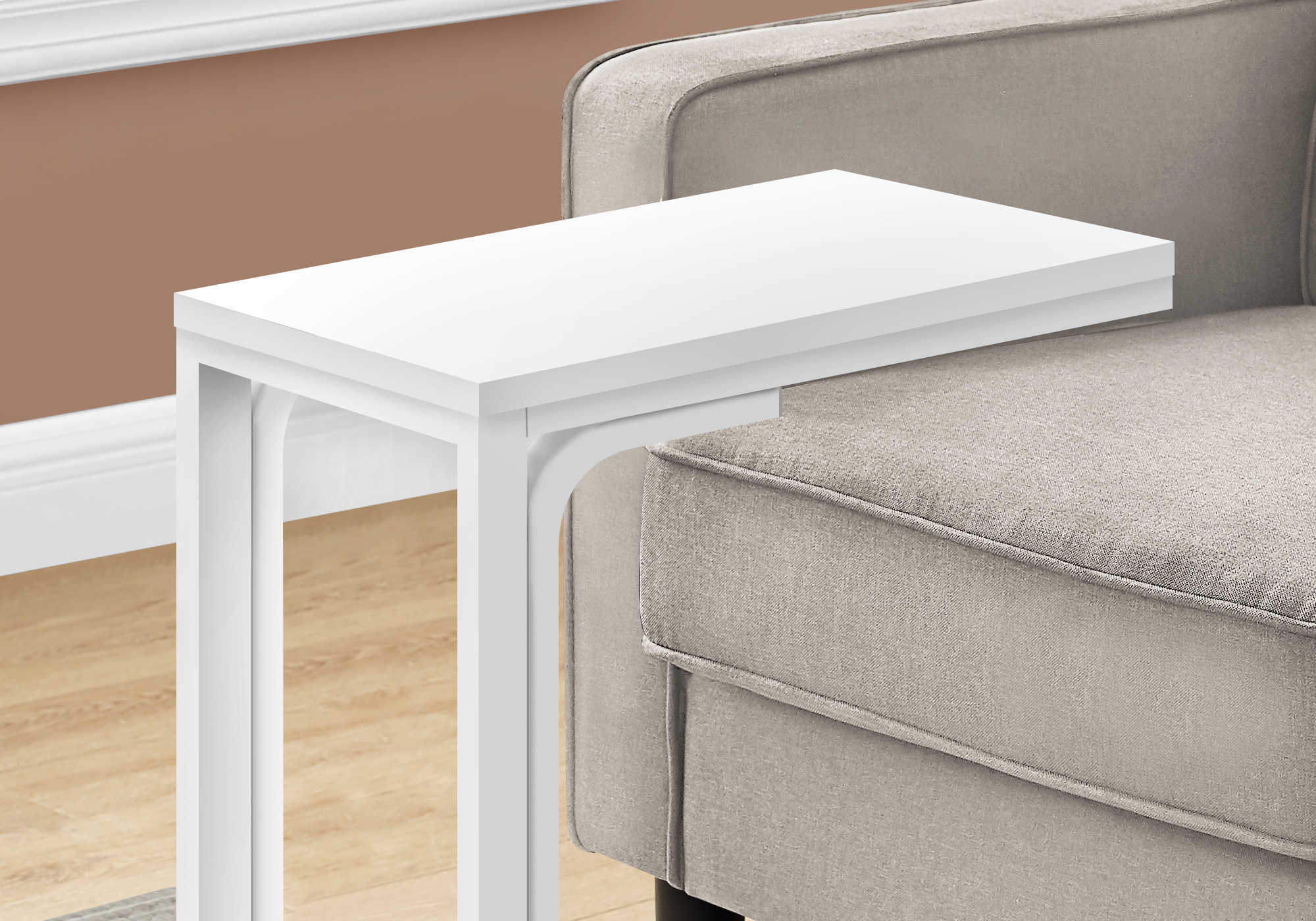 TABLE D'APPOINT - 25"H /BLANC / METAL BLANC ( Meuble Mtl )
