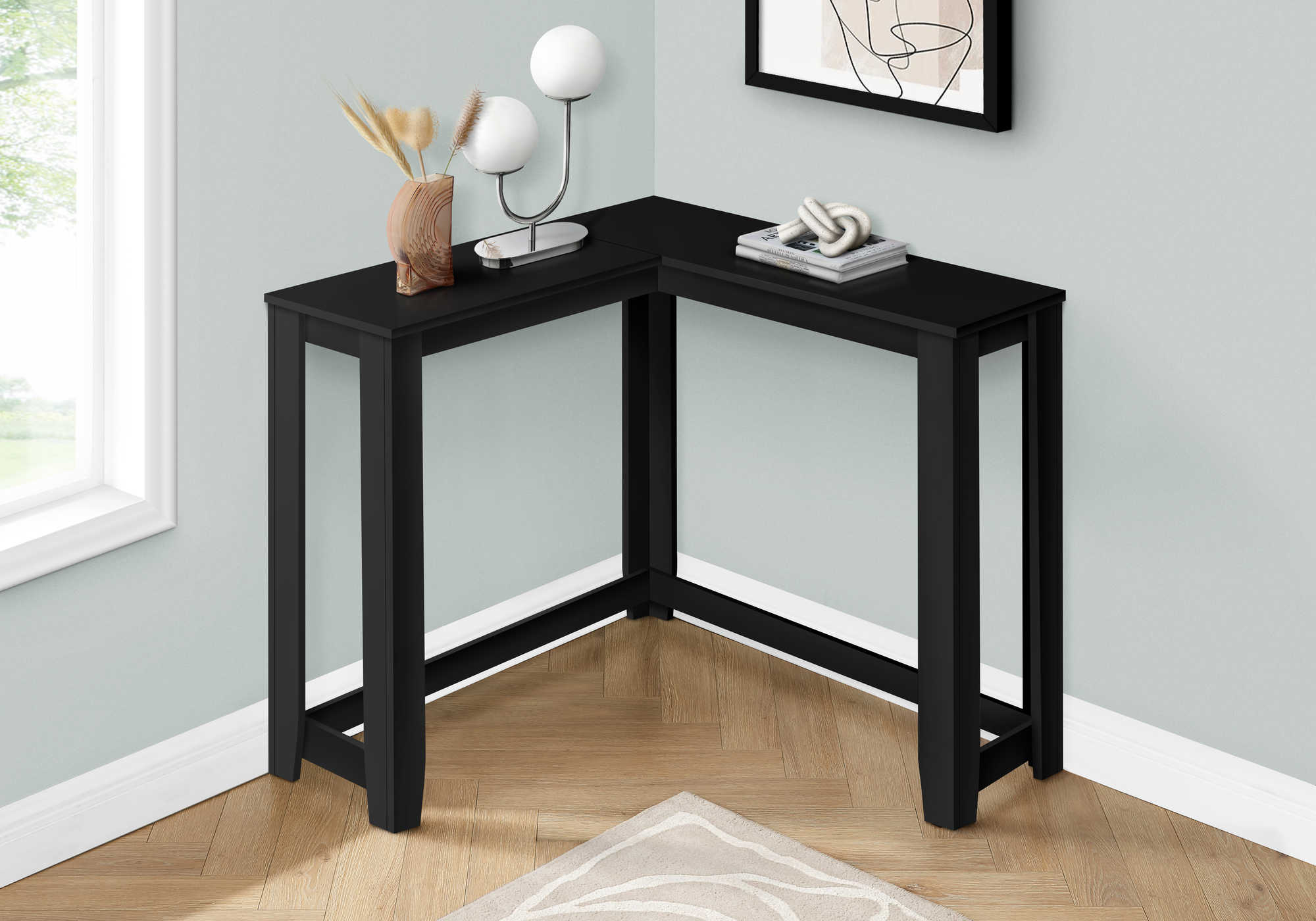 TABLE D'APPOINT - 36" / CONSOLE DE COIN NOIR ( Meuble Mtl )
