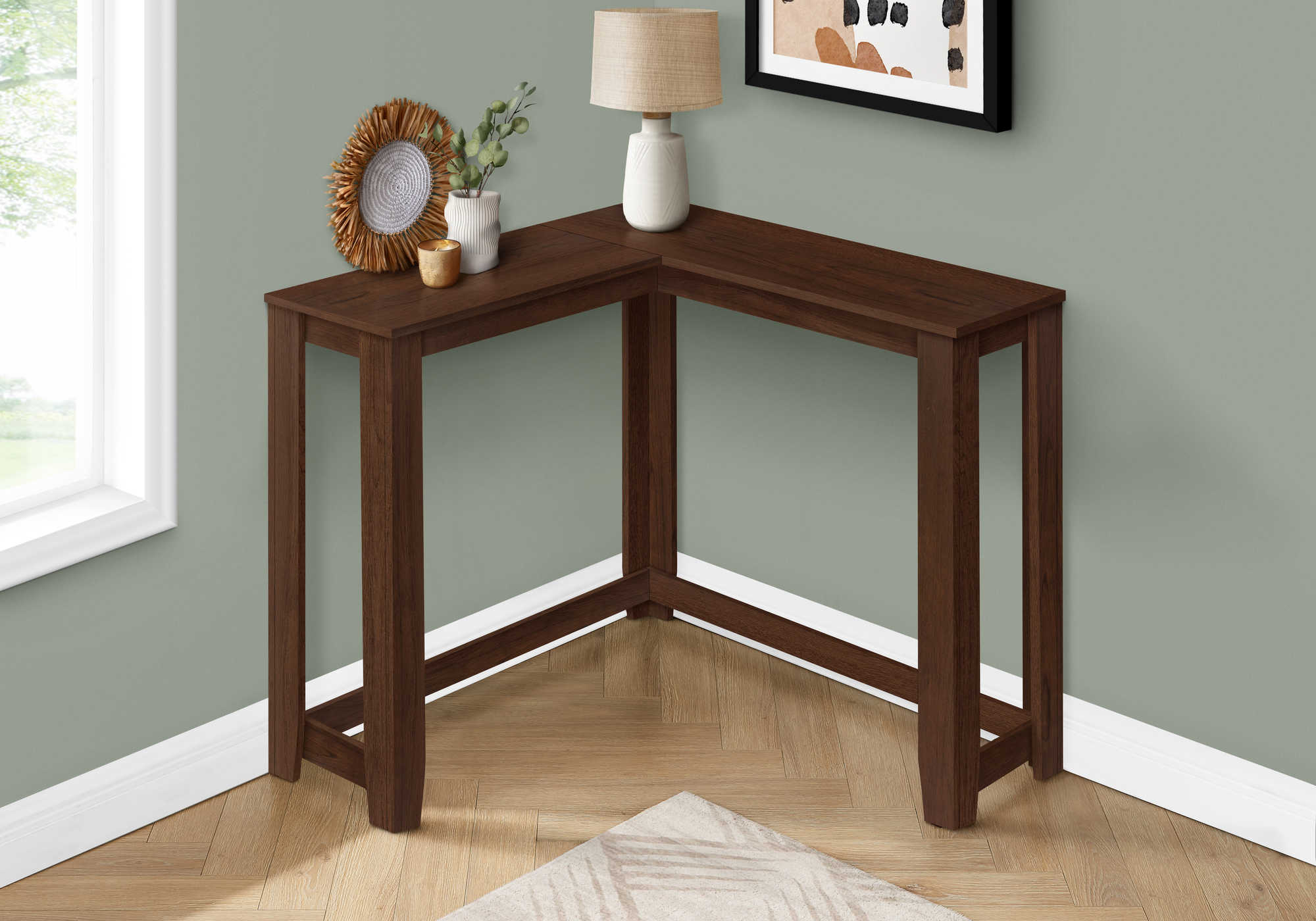 TABLE D'APPOINT - 36" / CONSOLE EN COIN CERISIER ( Meuble Mtl )