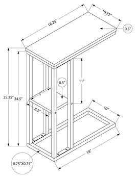 TABLE D'APPOINT - 25"H / BLANC / METAL BLANC ( Meuble Mtl )