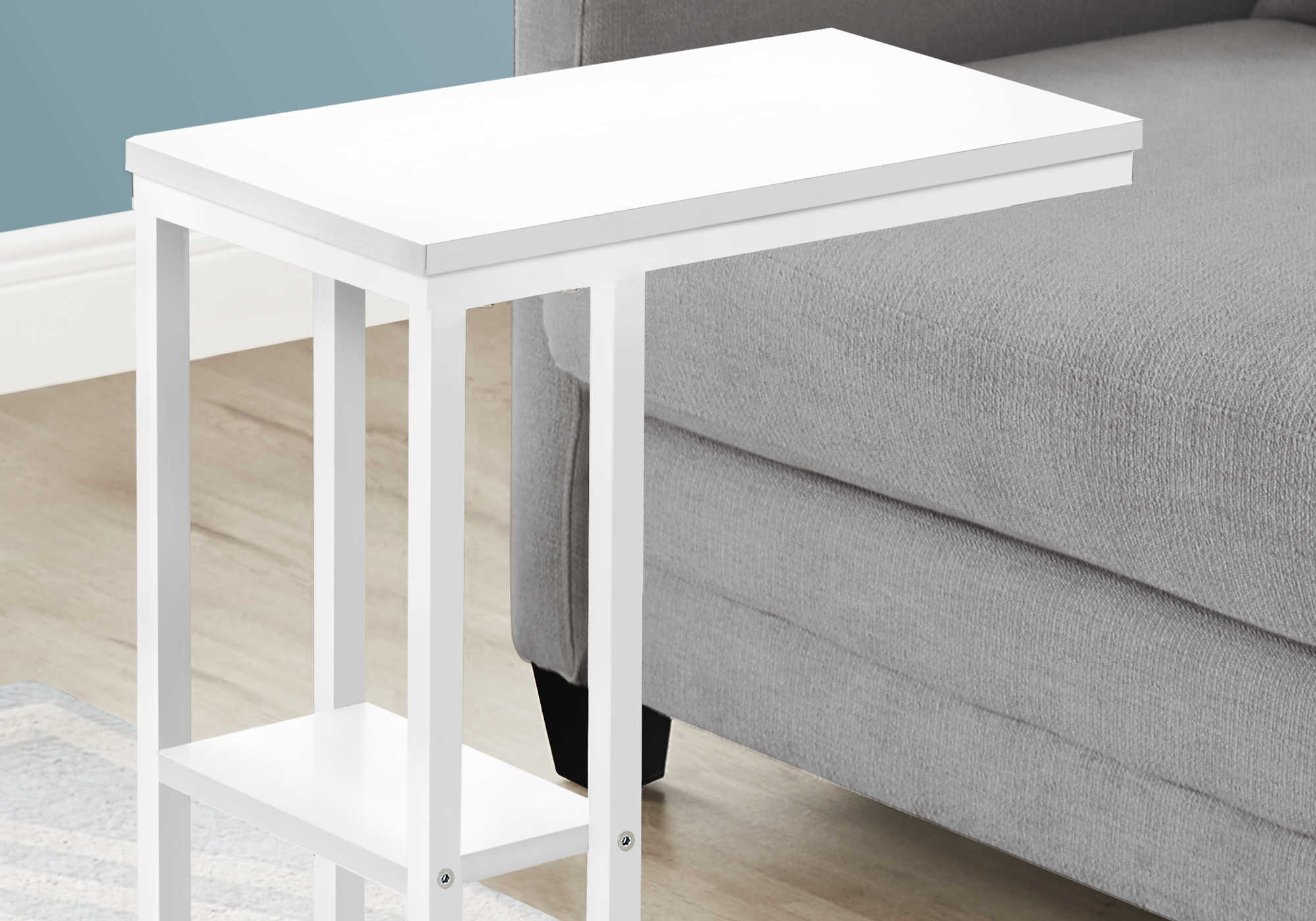 TABLE D'APPOINT - 25"H / BLANC / METAL BLANC ( Meuble Mtl )
