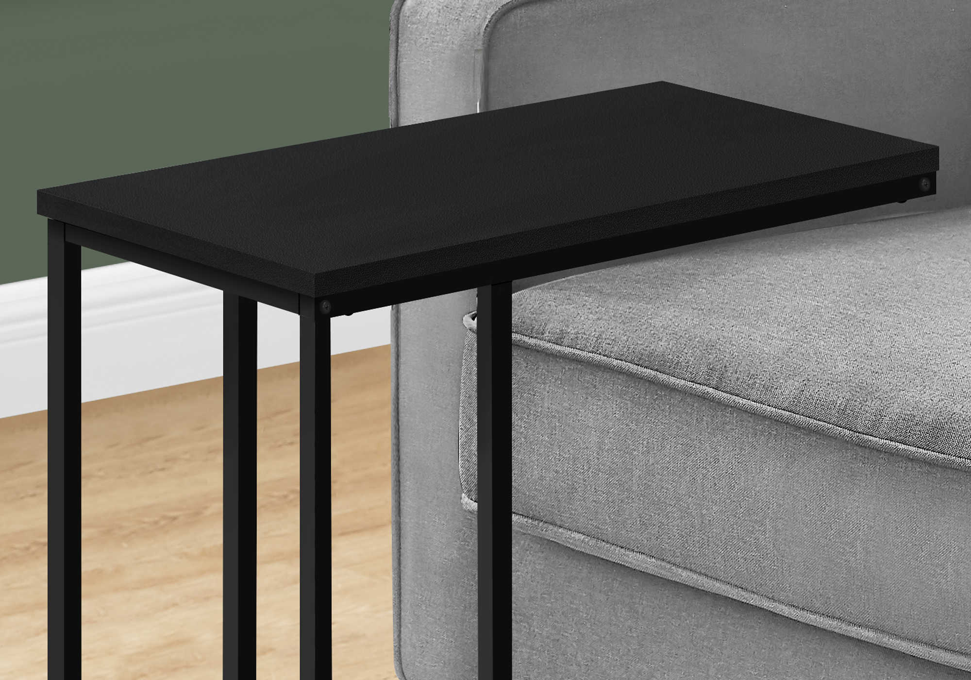 TABLE D'APPOINT - 25"H / NOIR / METAL NOIR ( Meuble Mtl )