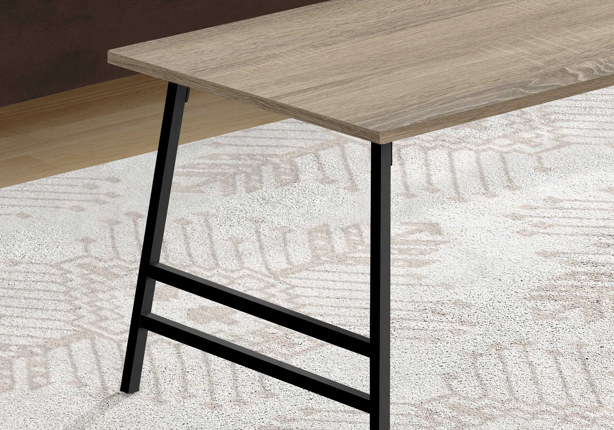 TABLE BASSE - 40"L / TAUPE FONCE / METAL NOIR ( Meuble Mtl )