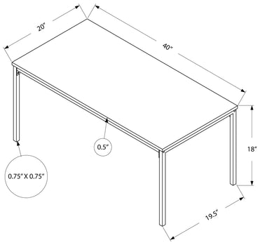 TABLE BASSE - 40"L / BLANC / METAL ARGENT ( Meuble Mtl ) 