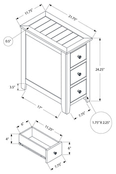 TABLE D'ACCENT - 24"H / TABLE DE BOUT EN PLACAGE ESPRESSO