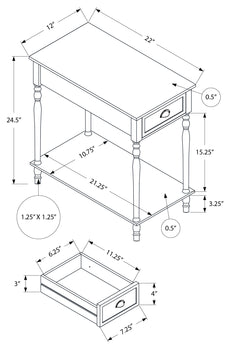 TABLE D'ACCENT - 24"H / TABLE DE BOUT PLACAGE VERT FONCÉ