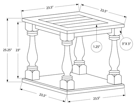 TABLE D'ACCENT - 25"H / TABLE DE BOUT EN PLACAGE ESPRESSO