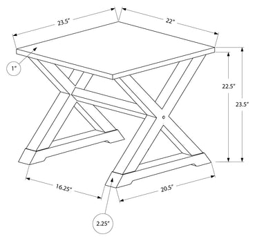 TABLE D'ACCENT - 24"H / TABLE DE BOUT PLACAGE NOYER FONCÉ