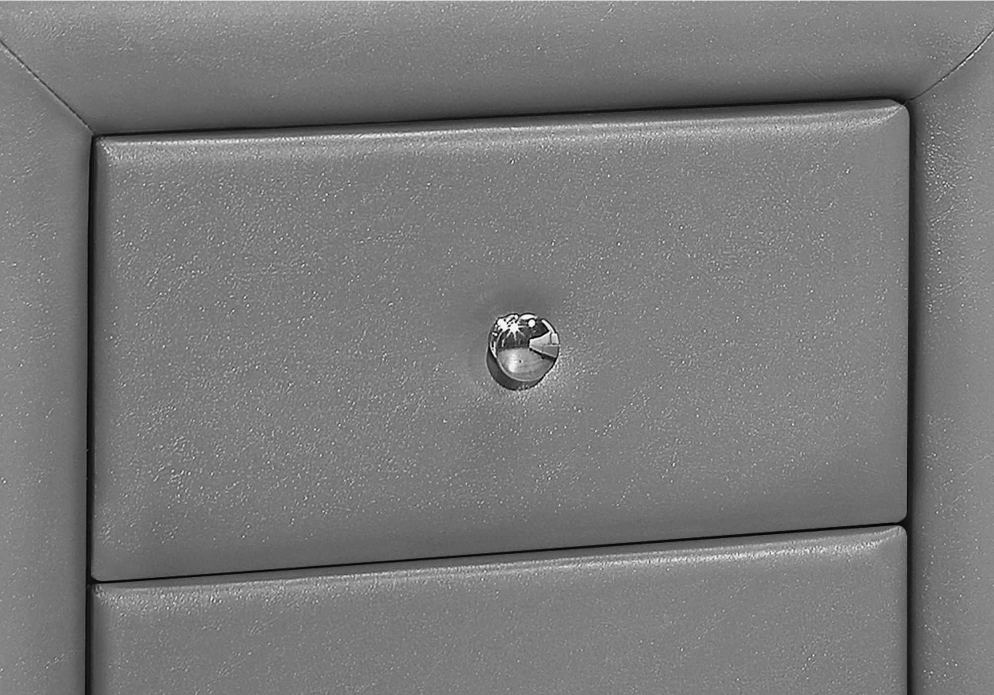 TABLE DE NUIT CHAMBRE - 21"H / SIMILI-CUIR GRIS ( Meuble Mtl )
