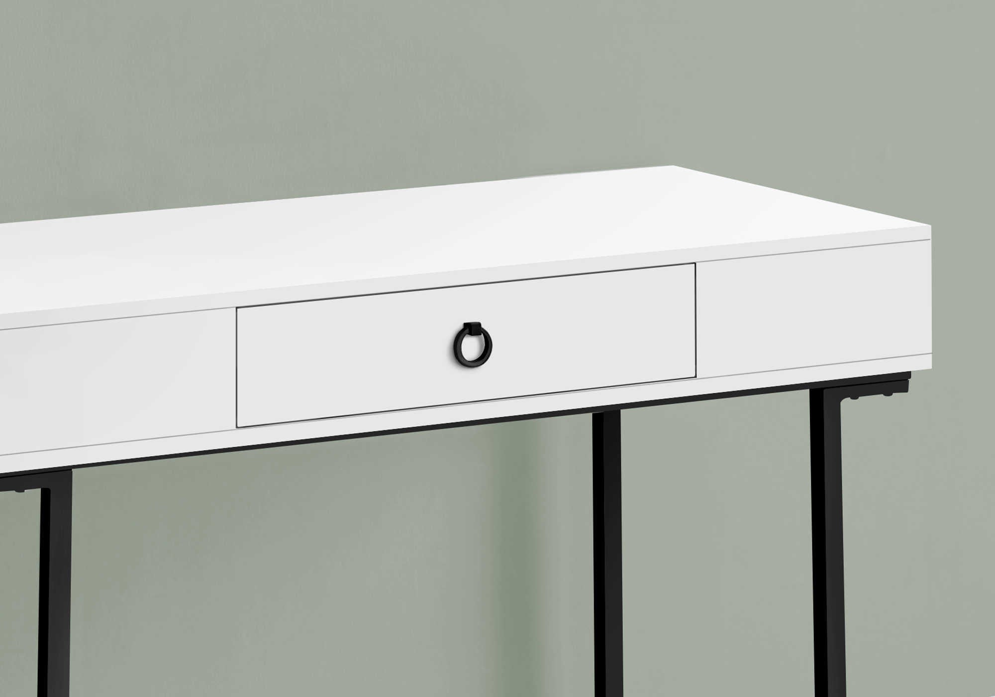 BUREAU D'ORDINATEUR - 42"L / BLANC / METAL NOIR