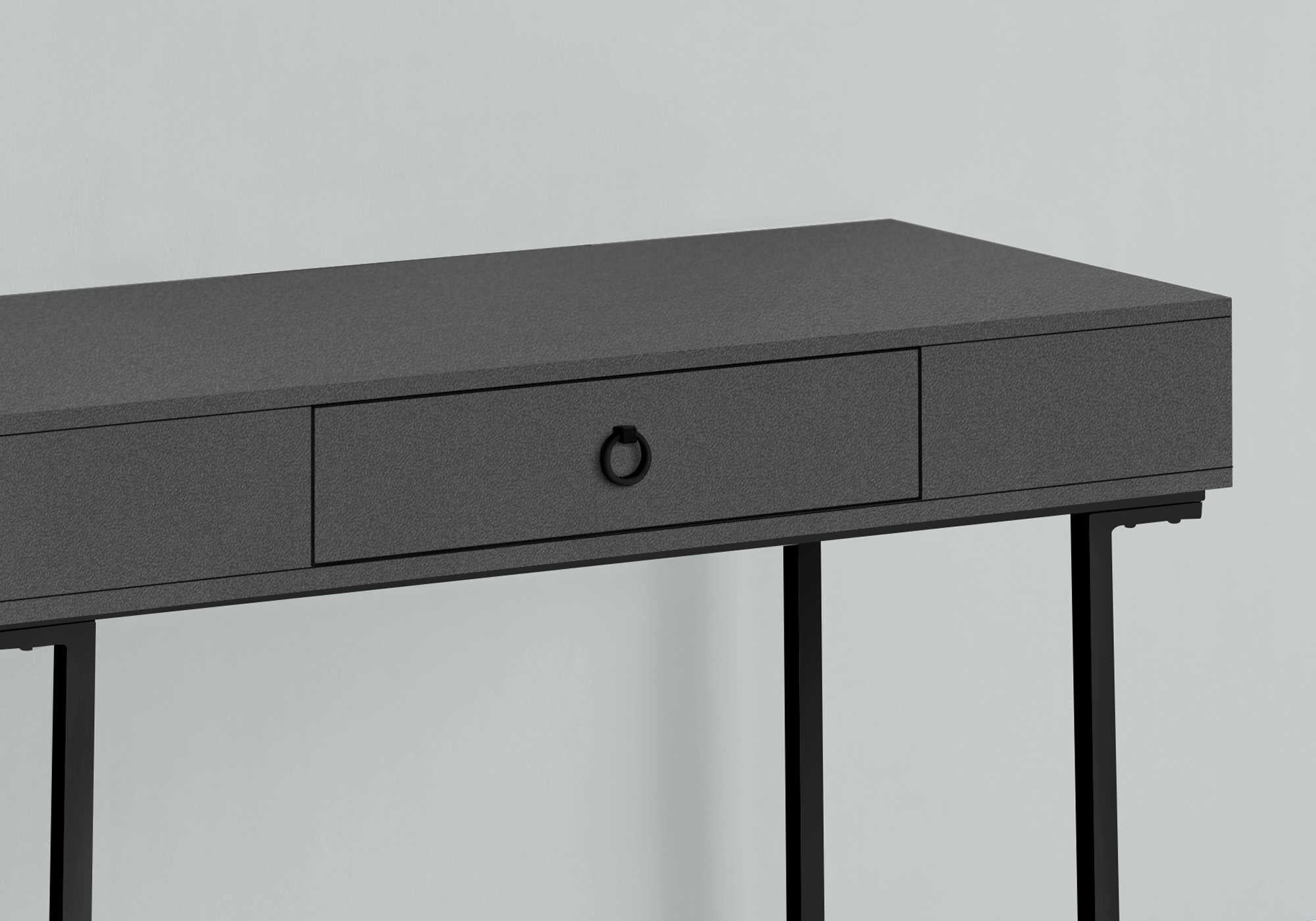 BUREAU D'ORDINATEUR - 42"L / GRIS MODERNE / METAL NOIR ( Meuble Mtl )
