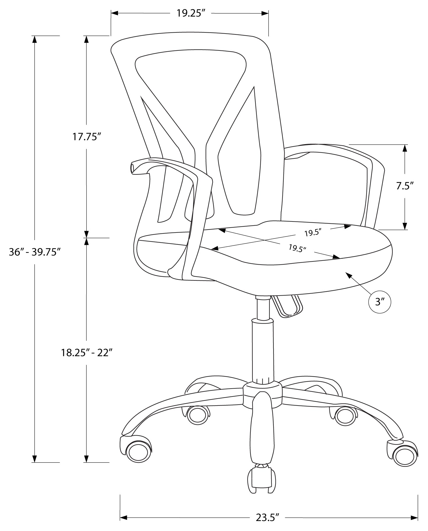 CHAISE DE BUREAU - BLANCHE / PIETEMENT CHROME SUR ROULETTES ( Meuble Mtl ) 