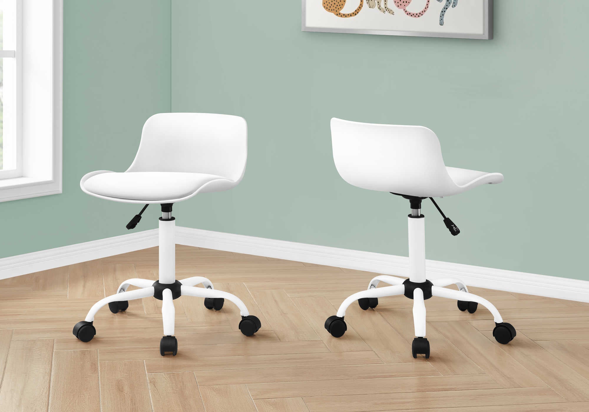 CHAISE DE BUREAU - BLANCHE JUVENILE / MULTIPOSITIONS ( Meuble Mtl )