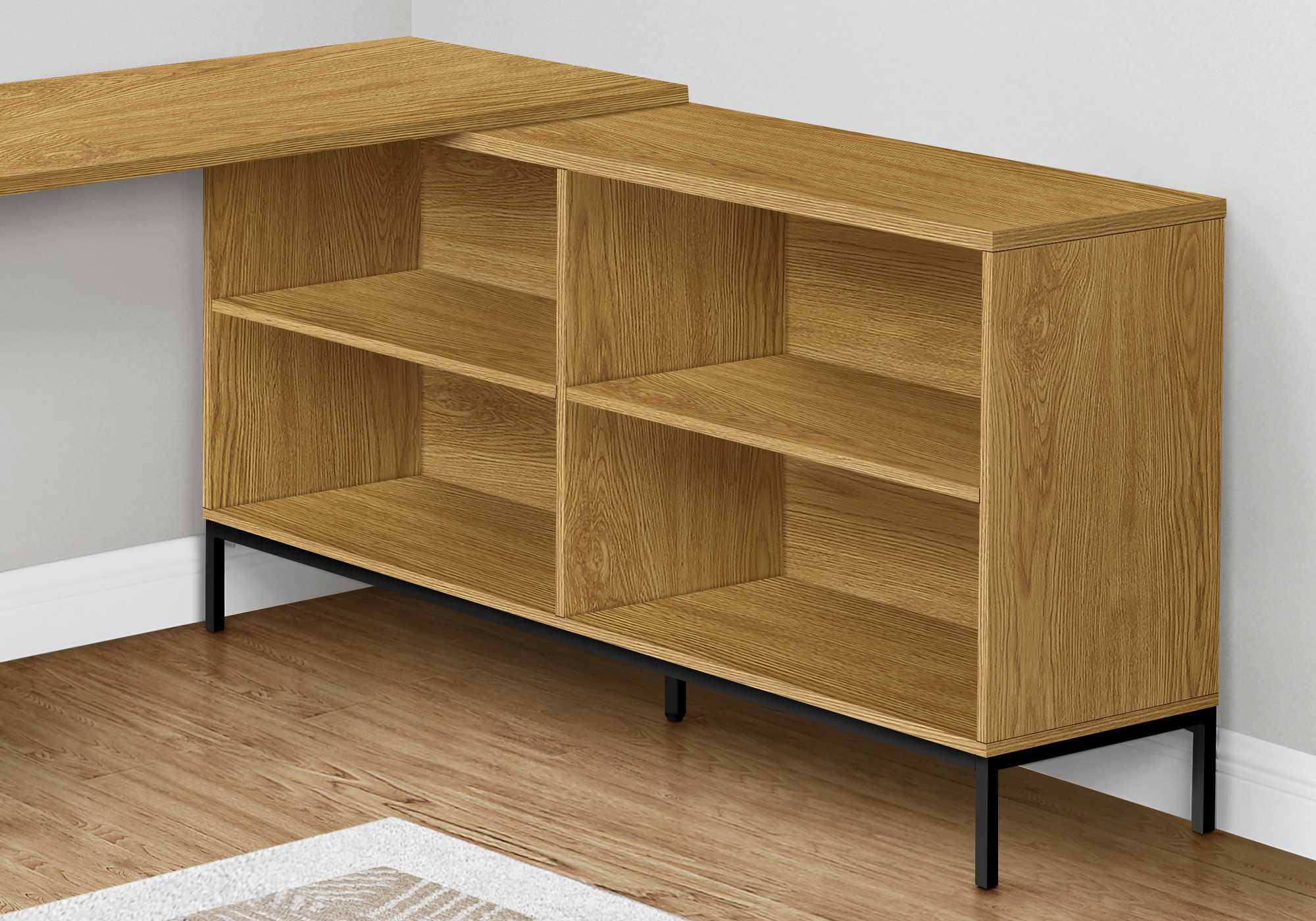 BUREAU D'ORDINATEUR - 60"L / COIN EN L CHÊNE CLAIR ( Meuble Mtl )