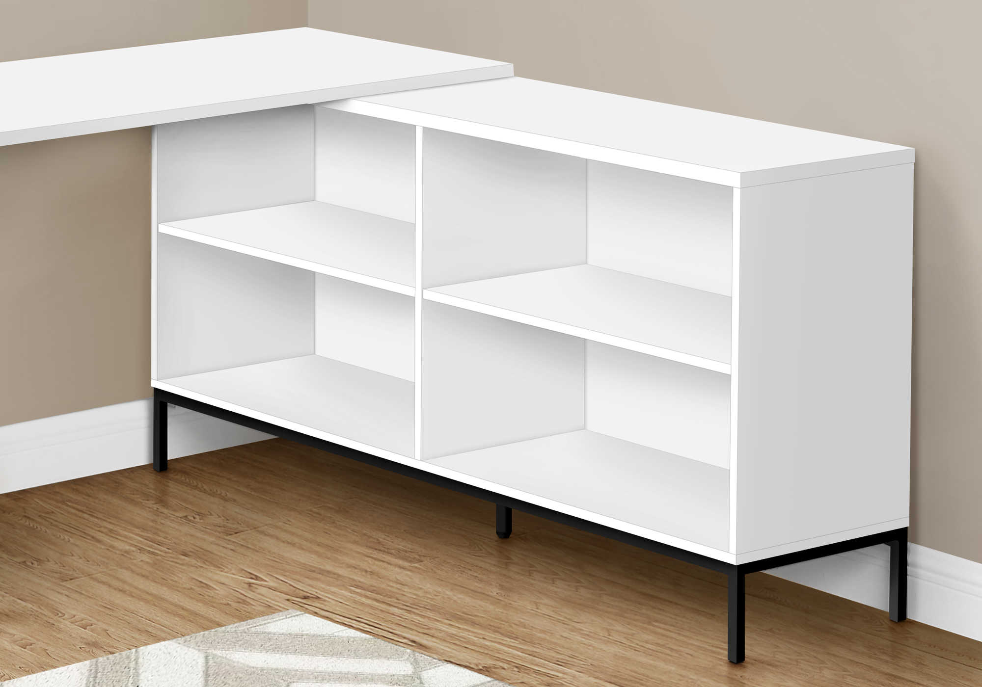 BUREAU D'ORDINATEUR - 60"L / COIN EN L BLANC ( Meuble Mtl )