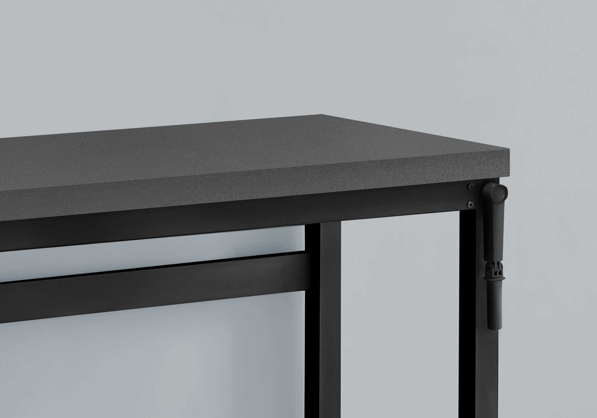 BUREAU D'ORDINATEUR - 48"L / GRIS MODERNE / HAUTEUR AJUSTABLE/ NOIR