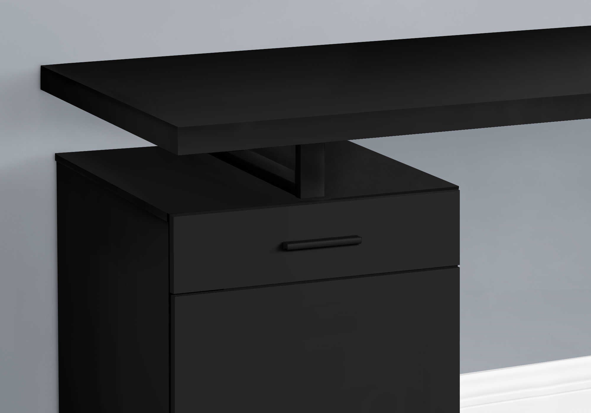 BUREAU D'ORDINATEUR - 48"L / NOIR ORIENTATION GAUCHE OU DROITE ( Meuble Mtl )