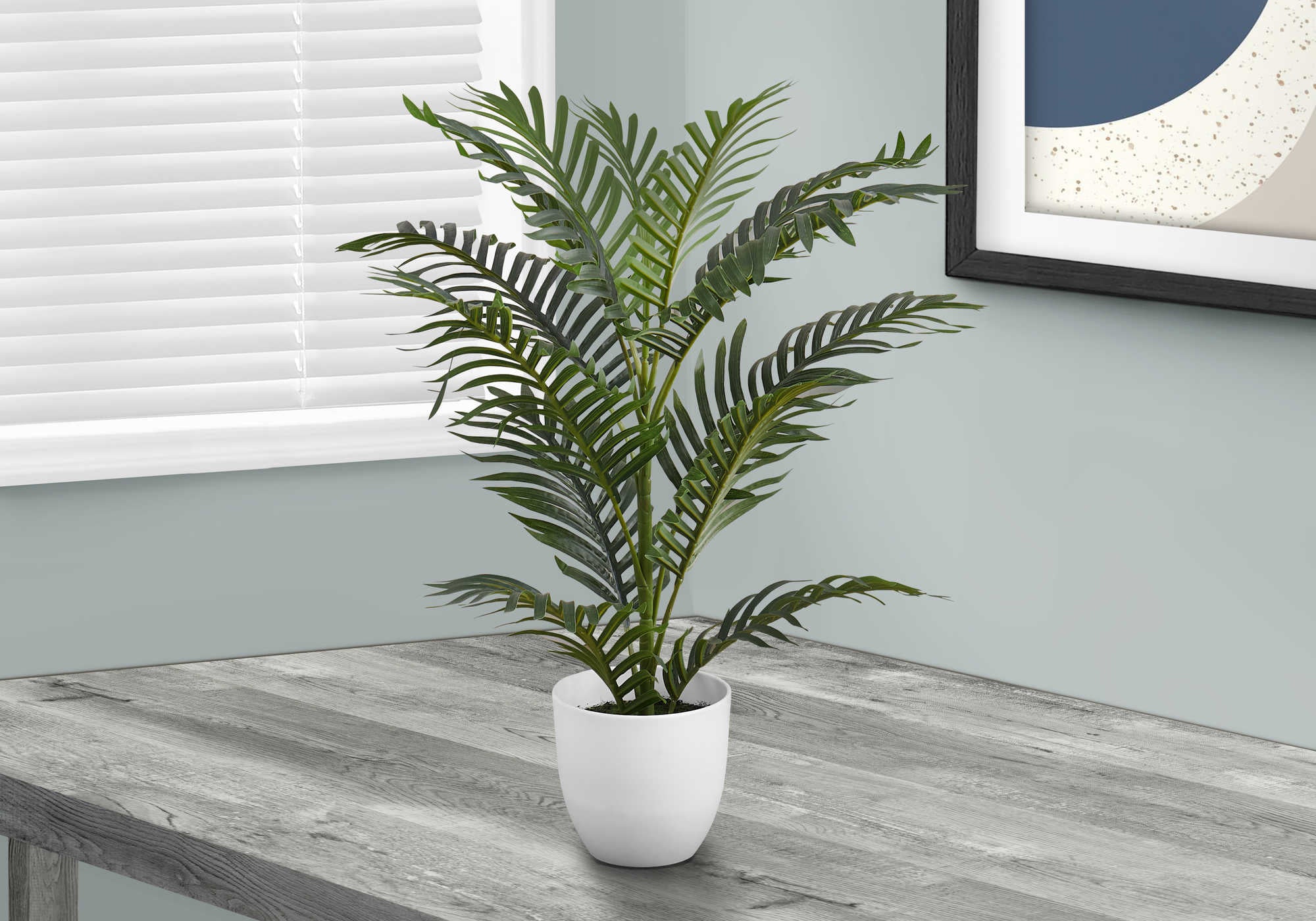PLANTE ARTIFICIELLE - 28"H / PALMIER INTERIEUR POT 6"