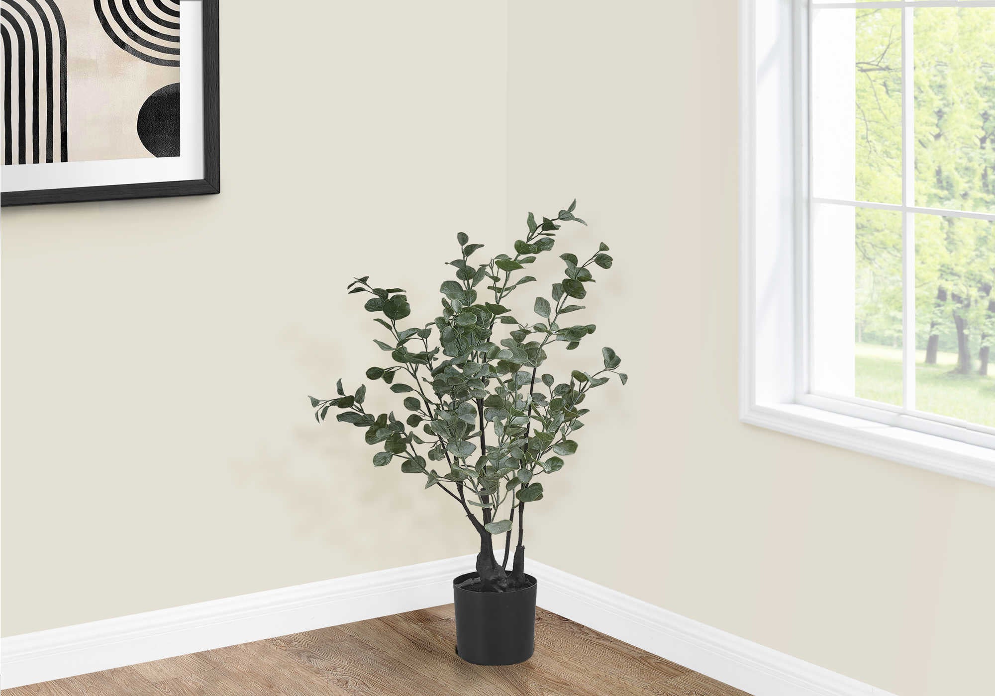 PLANTE ARTIFICIELLE - 35"H / EUCALYPTUS INTERIEUR POT 5"