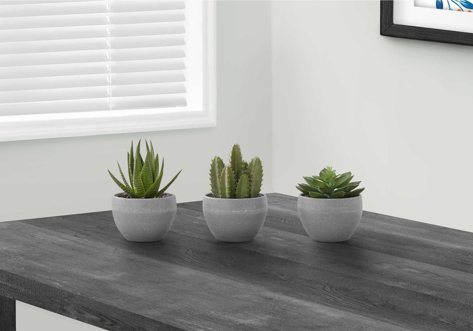 PLANTE ARTIFICIELLE - 3MCX / 6"H SUCCULENT POT GRIS 3"