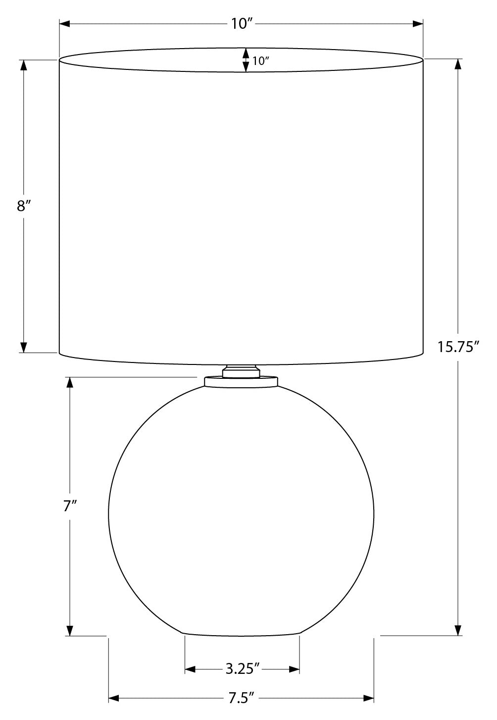 ÉCLAIRAGE - LAMPE DE TABLE 16"H CÉRAMIQUE CRÈME / ABAT-JOUR CRÈME