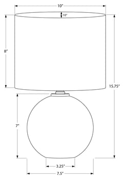 ÉCLAIRAGE - LAMPE DE TABLE 16"H CÉRAMIQUE CRÈME / ABAT-JOUR CRÈME