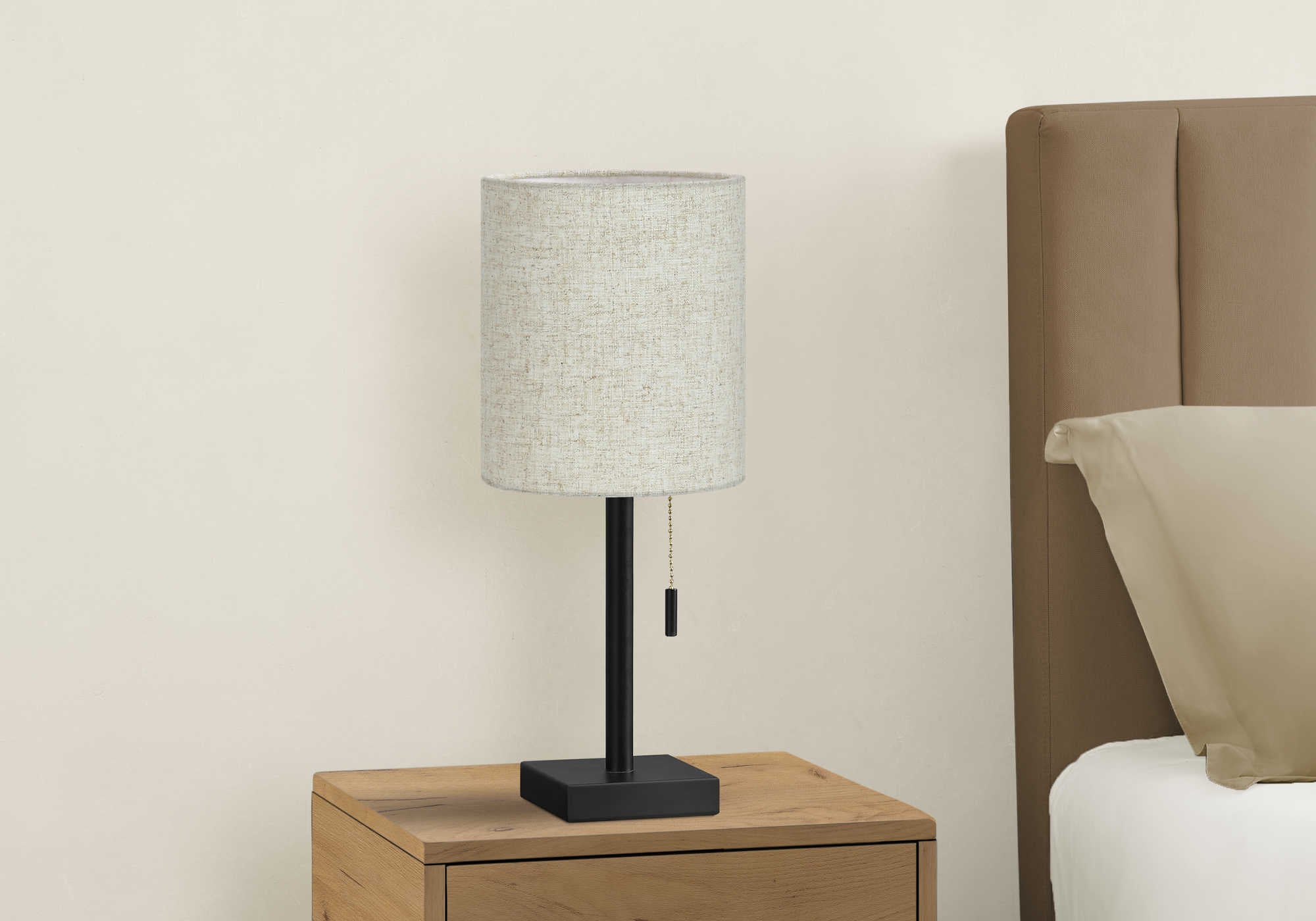 ÉCLAIRAGE - LAMPE DE TABLE 2PCS/17" H MÉTAL NOIR/BEIGE/USB