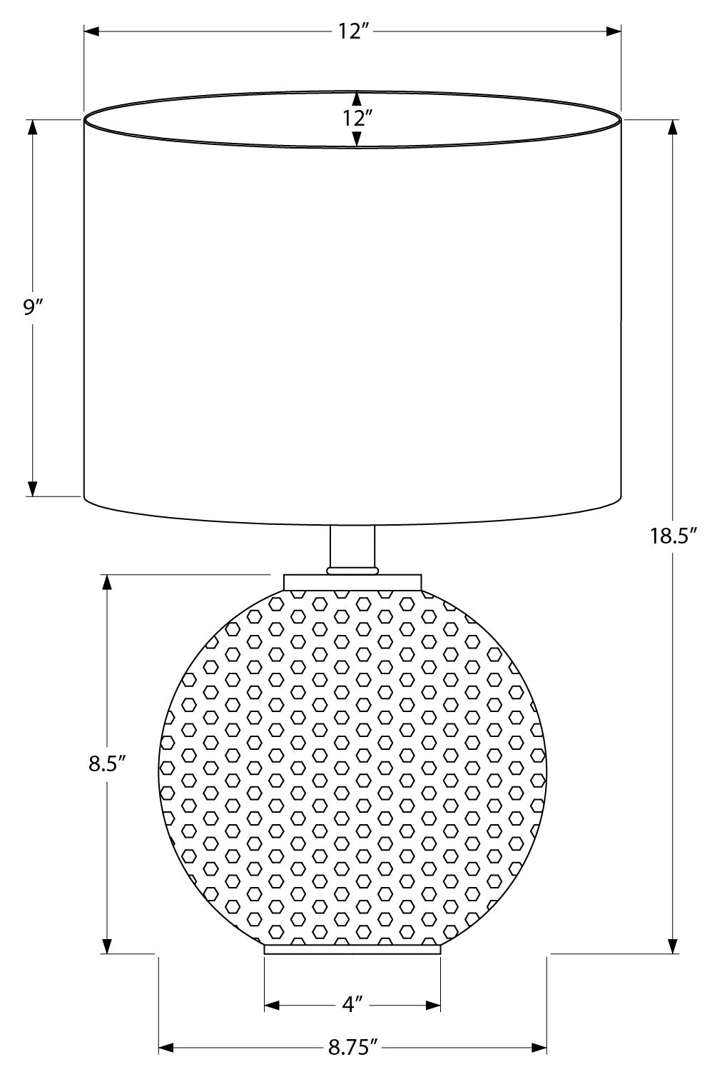 ÉCLAIRAGE - LAMPE DE TABLE 19"H RÉSINE GRIS / ABAT-JOUR IVOIRE