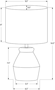 ÉCLAIRAGE - LAMPE DE TABLE 17" H CÉRAMIQUE CRÈME / ABAT-JOUR IVOIRE