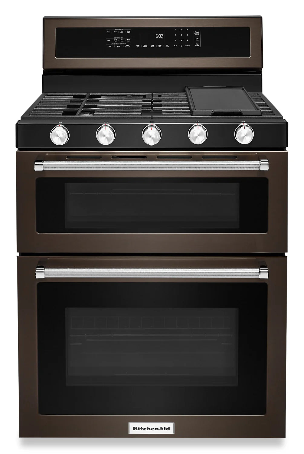 Cuisinière KitchenAid Gaz 6 pi³ Double Four Inox KFGD500ESS