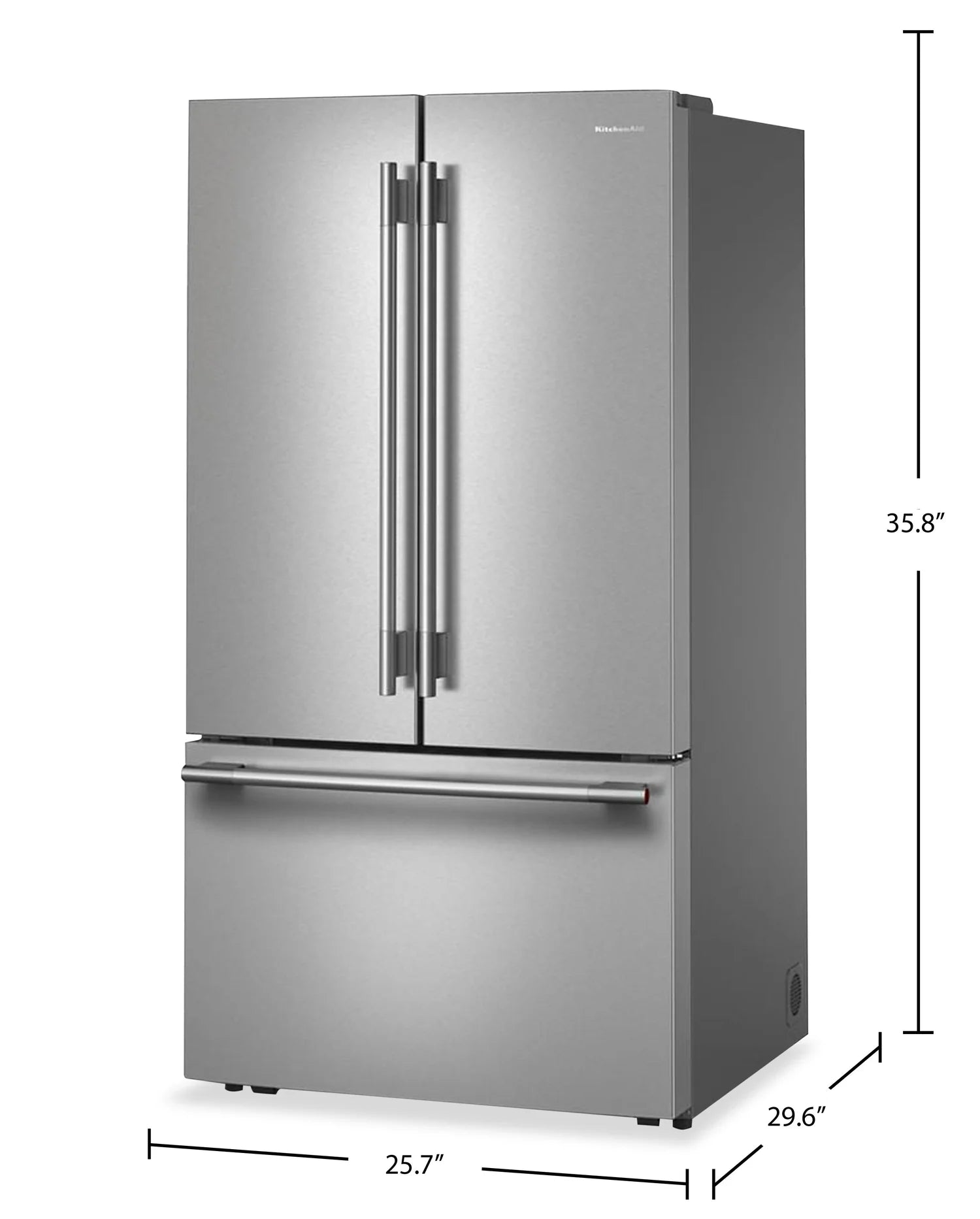 Réfrigérateur KitchenAid 36" 31 pi³ Portes Françaises Inox PrintShield™ KRFF336SPS