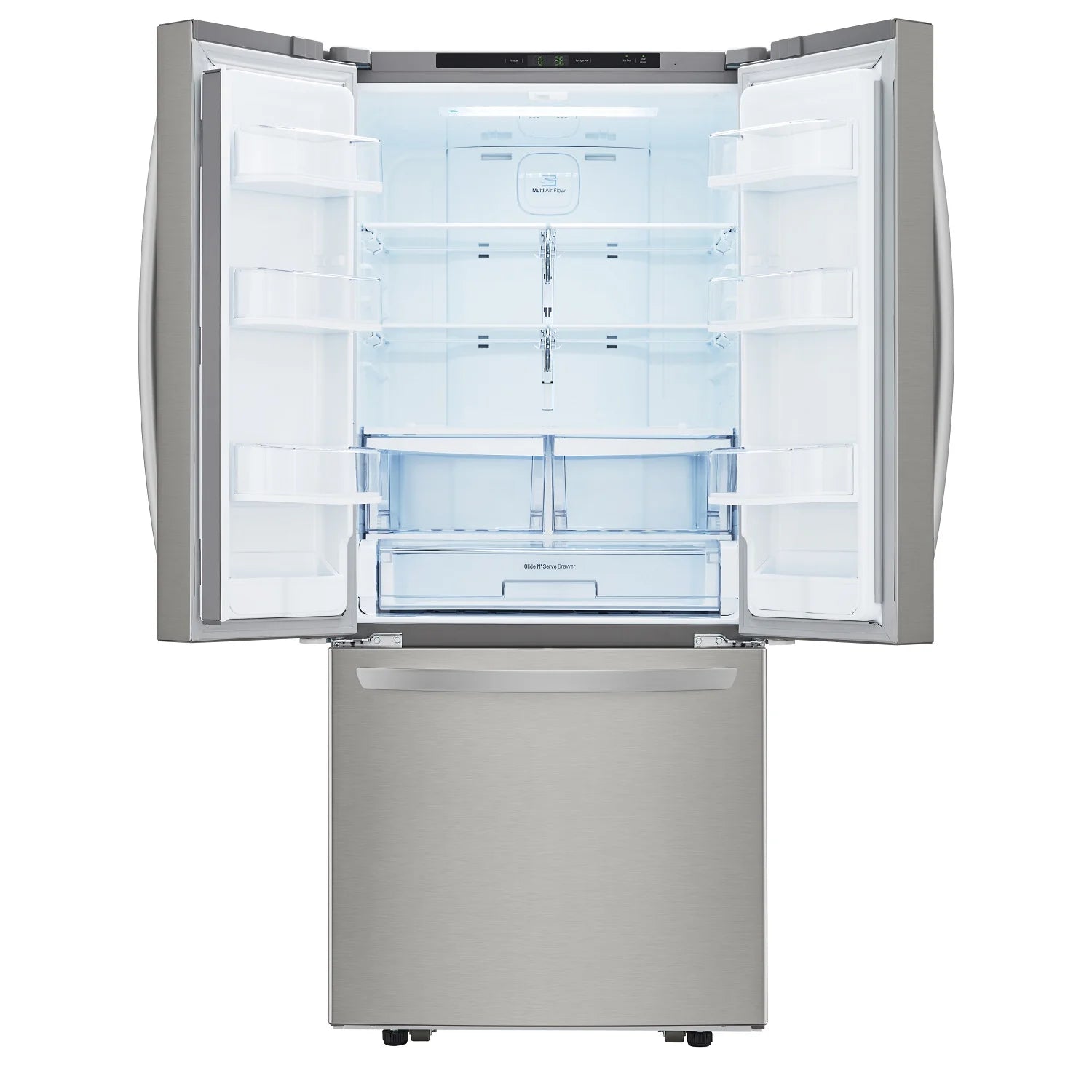 Réfrigérateur LG 30" 21,8 pi³ Portes Françaises Inox Smudge-Proof LRFNS2200S