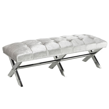 Banc en velours gris Lauren