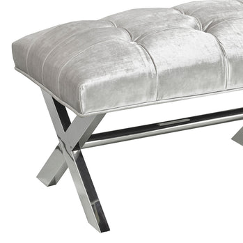 Banc en velours gris Lauren