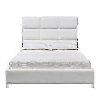 Blair Bed: White Leatherette