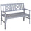 Banc de jardin pliable, banc de terrasse en bois 2 places, causeuse avec dossier et accoudoirs pour terrasse, porche ou balcon, gris