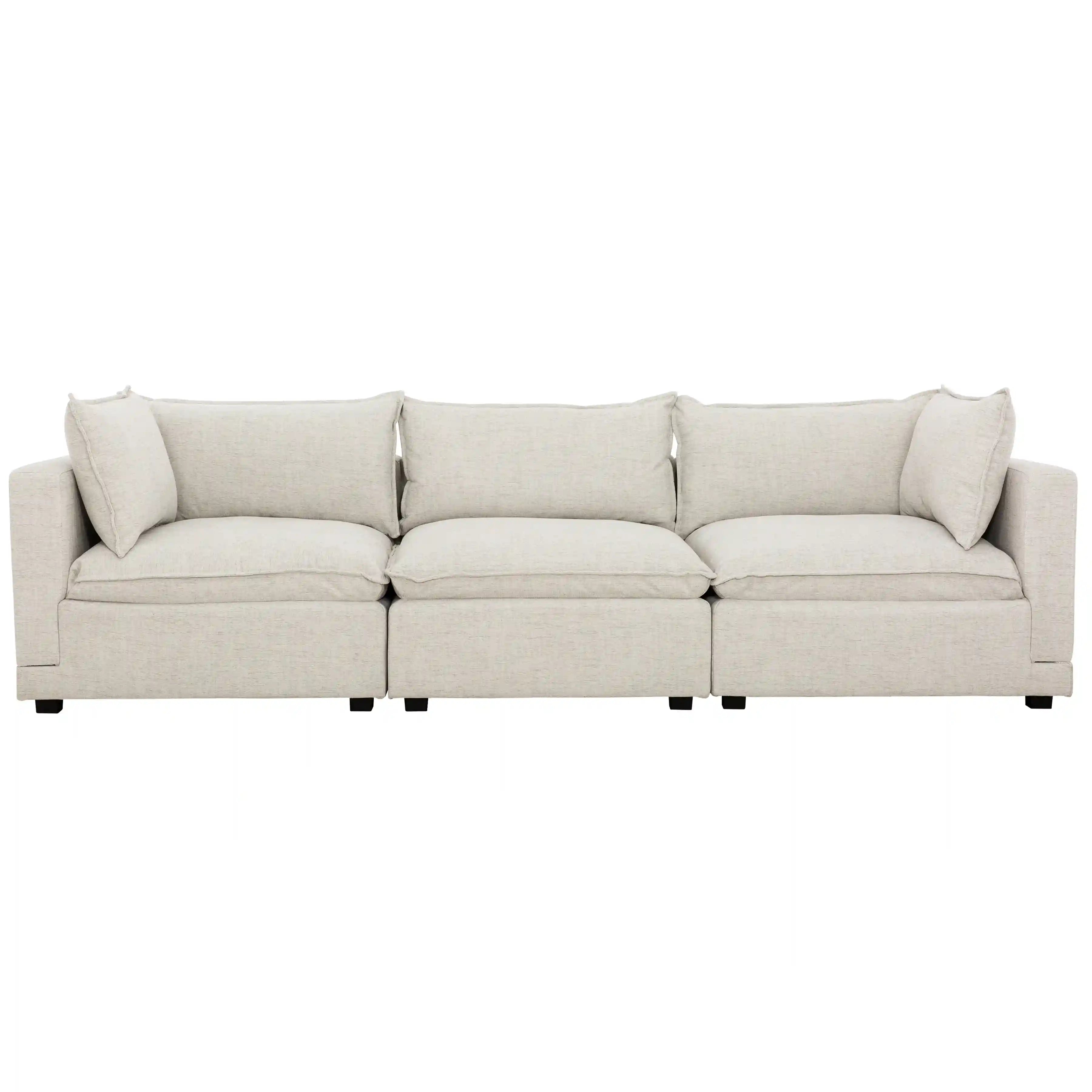 Canapé Modulable Marliss | 3 Places Crème Perle