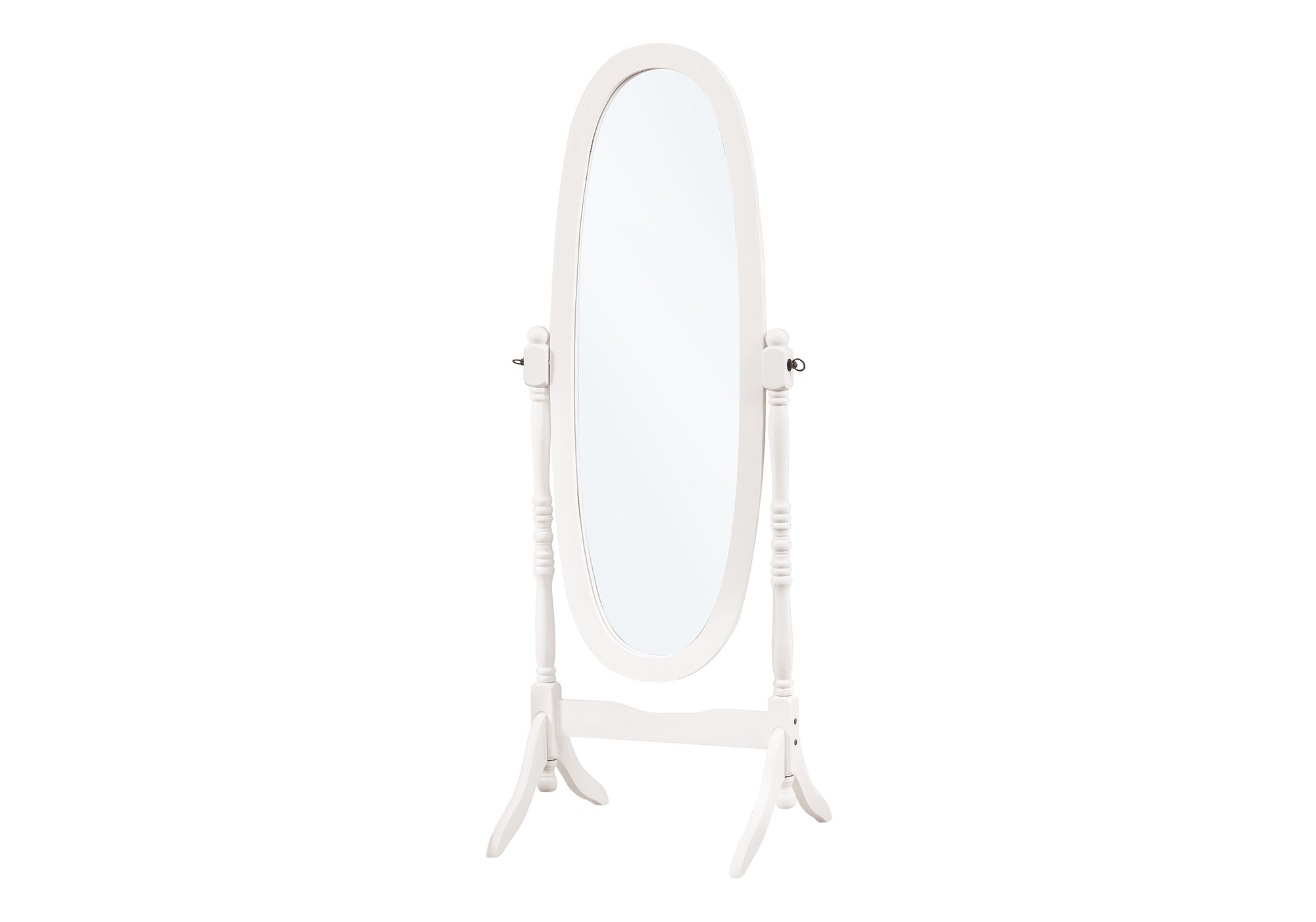 Miroir – 59 po de hauteur / cadre ovale en bois fini blanc antique : 3102