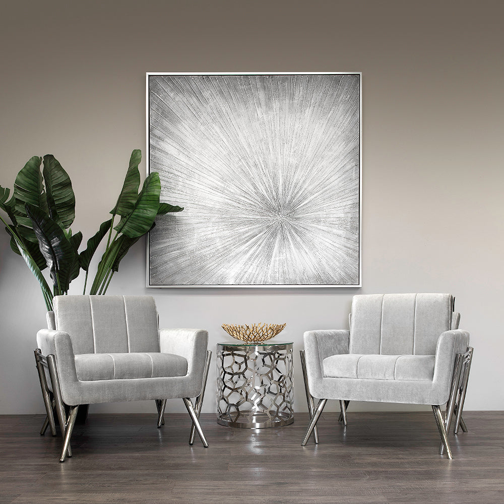 Chaise d'appoint Morgan : velours gris