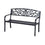 Banc de jardin 2 places de 50 pouces, banc de causeuse décoratif de jardin à motif fleuri d'extérieur pour cour, pelouse, porche, noir