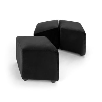 Pouf Emma : Velours Noir