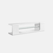 MEUBLE TV - 60"L / BLANC LUSTRE AVEC VERRE TREMPE