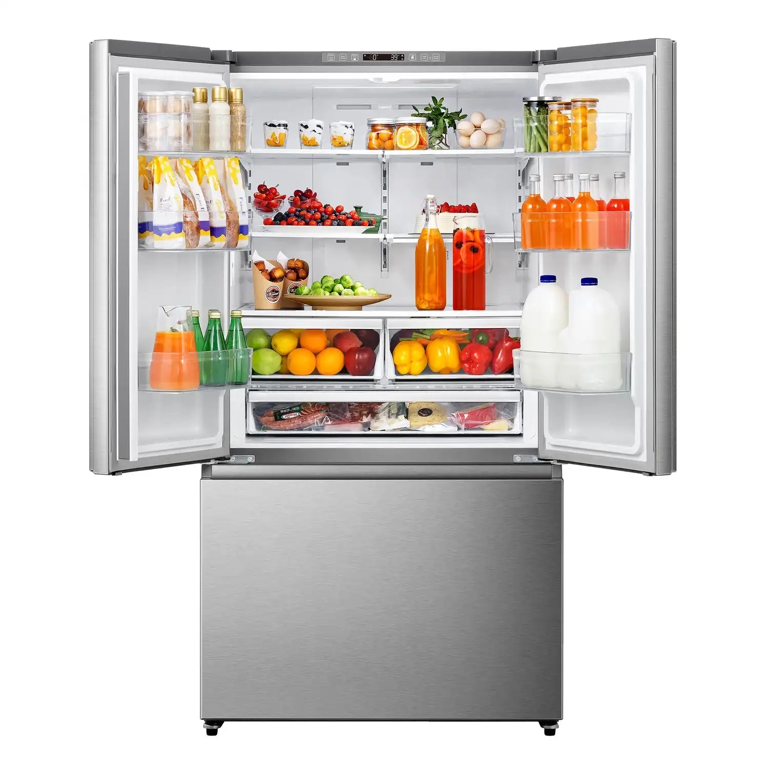 Hisense 36" 26.6 cu. ft. French Door Refrigerator Fingerprint Resistant Titanium RF27A3FSE