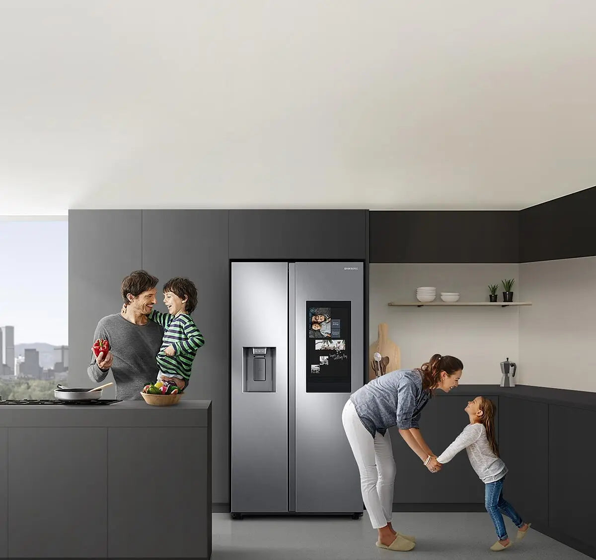Réfrigérateur Samsung 36" Side-by-Side Family Hub 21,5 pi³ Profondeur Comptoir RS22T5561