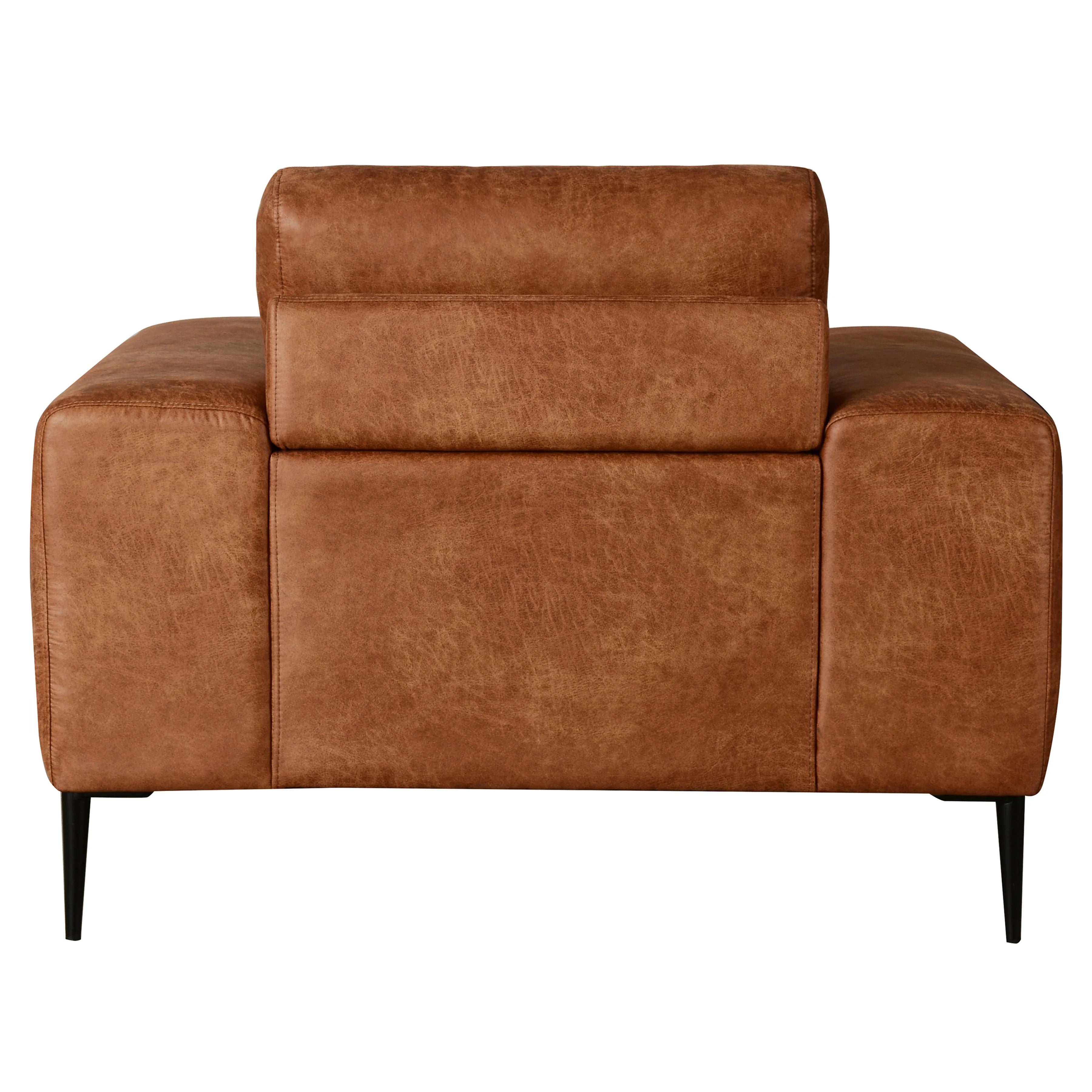 L'Élégance Shonda : Fauteuil Moderne en Cognac Rustique
