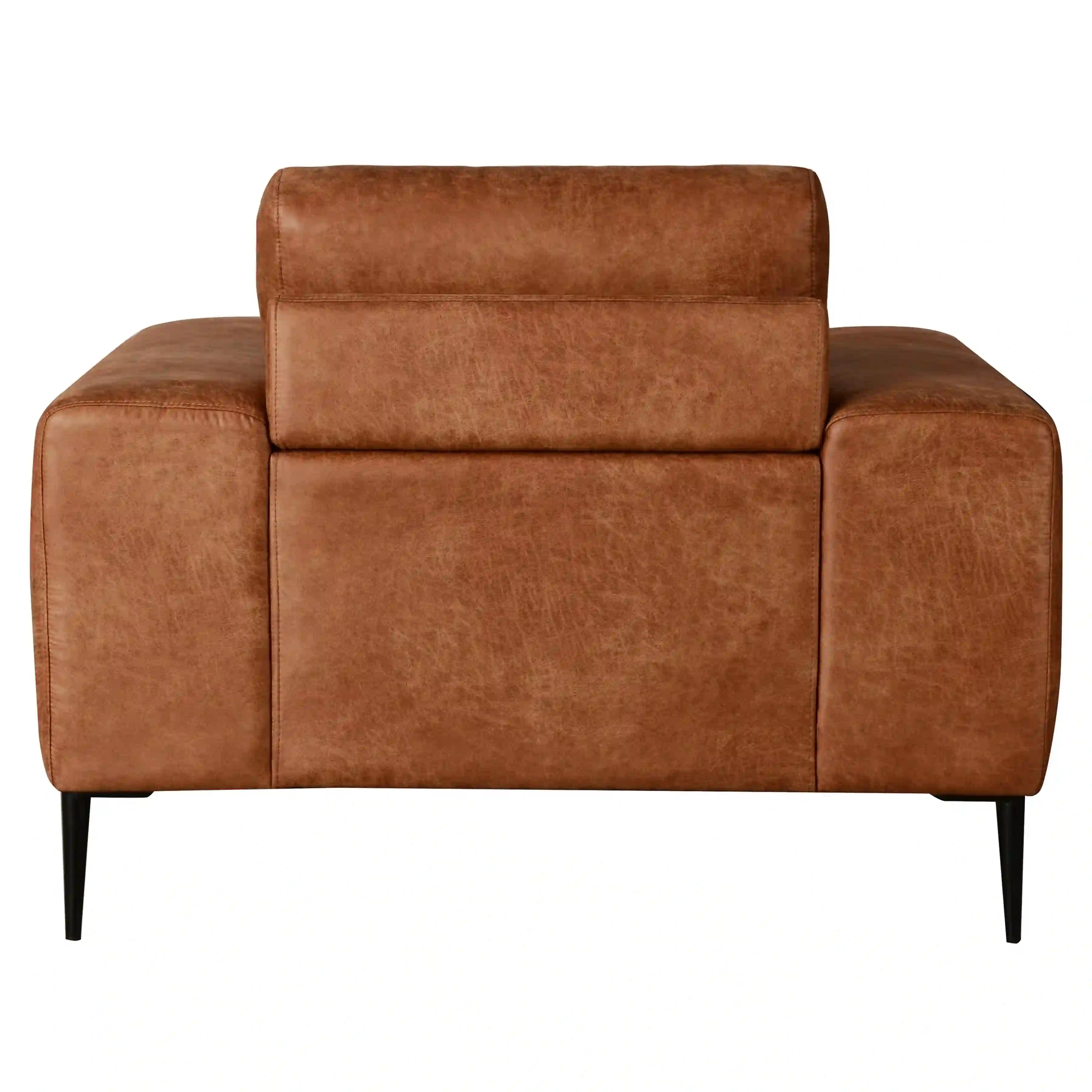 L'Élégance Shonda : Fauteuil Moderne en Cognac Rustique