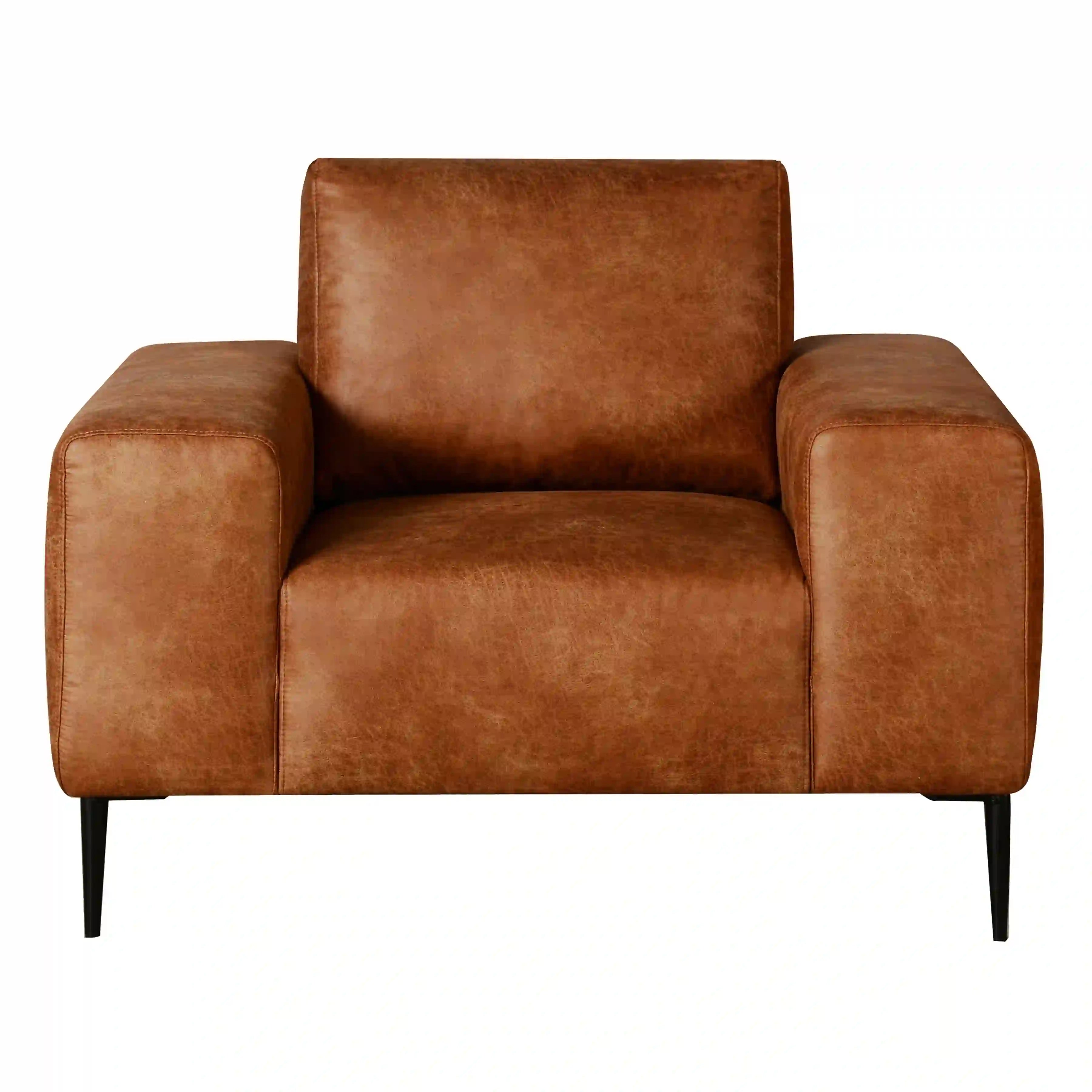 L'Élégance Shonda : Fauteuil Moderne en Cognac Rustique