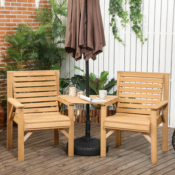 Ensemble de bancs d'extérieur 3 pièces pour jardin, balcon, marron clair