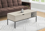 TABLE BASSE - 42"L / PLATEAU RELEVABLE CHÊNE LAVÉ / MÉTAL NOIR : I 3807